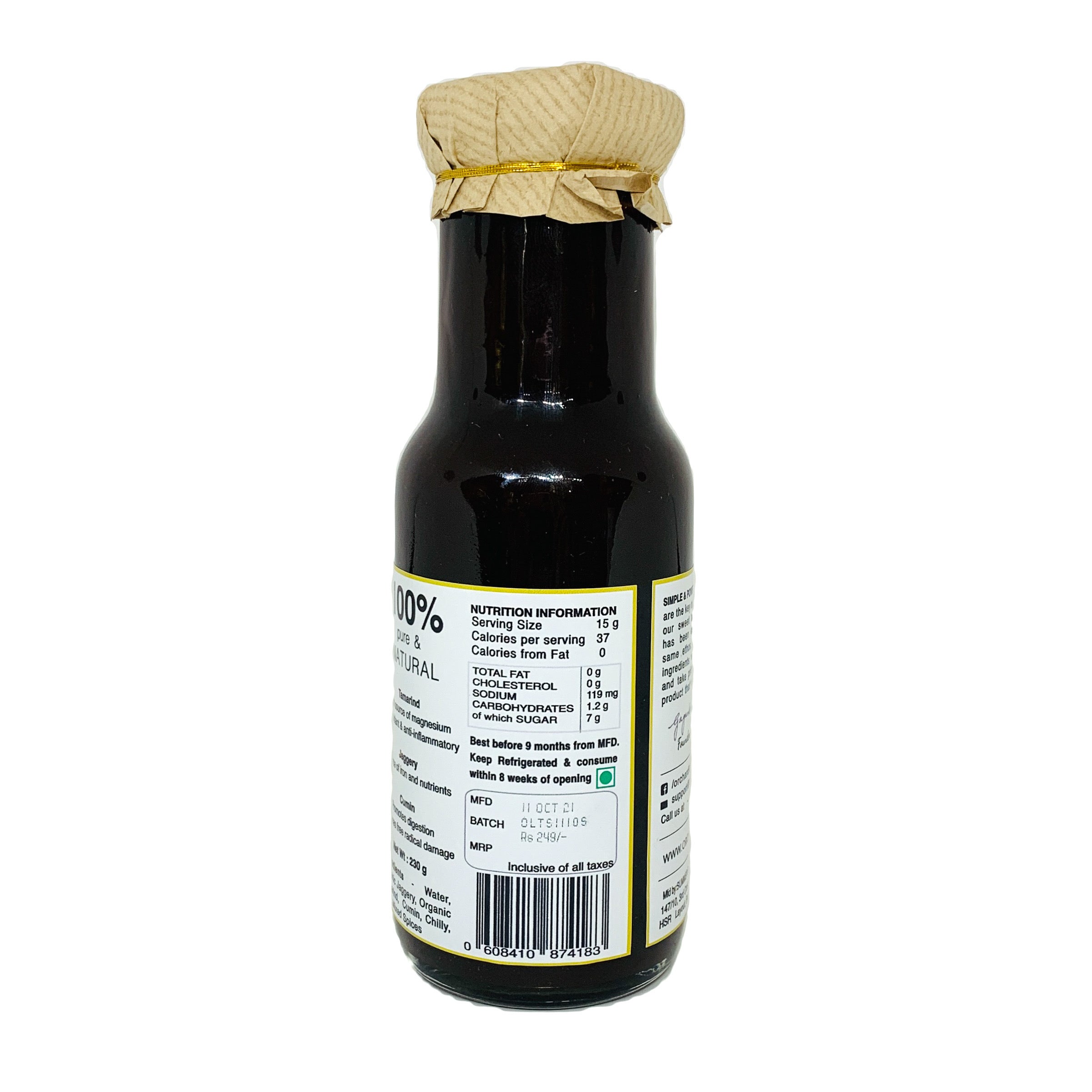 Organic Tamarind Sauce- Made with Jaggery and no refined sugar